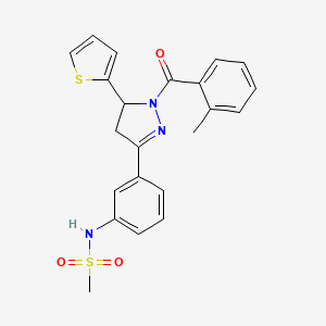 N-{3-[1-(2-methylbenzoyl)-5-thien-2-yl-4,5-dihydro-1H-pyrazol-3-yl]phenyl}methanesulfonamide