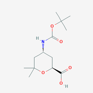 molecular formula C13H23NO5 B3017778 (2S,4R)-6,6-二甲基-4-[(2-甲基丙烷-2-基)氧羰基氨基]氧杂环-2-羧酸 CAS No. 2378490-60-7