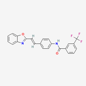 N-{4-[(E)-2-(1,3-benzoxazol-2-yl)ethenyl]phenyl}-3-(trifluoromethyl)benzamide
