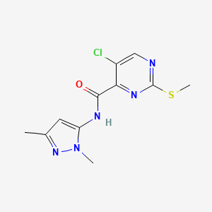 5-chloro-N-(1,3-dimethyl-1H-pyrazol-5-yl)-2-(methylsulfanyl)pyrimidine-4-carboxamide