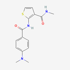 molecular formula C15H17N3O2S B3017797 2-(4-(dimethylamino)benzamido)-N-methylthiophene-3-carboxamide CAS No. 864974-74-3