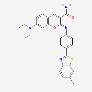 7-(Diethylamino)-2-[4-(6-methyl-1,3-benzothiazol-2-yl)phenyl]iminochromene-3-carboxamide