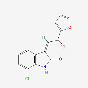 molecular formula C14H8ClNO3 B3017807 (3Z)-7-chloro-3-[2-(furan-2-yl)-2-oxoethylidene]-1,3-dihydro-2H-indol-2-one CAS No. 1180034-14-3