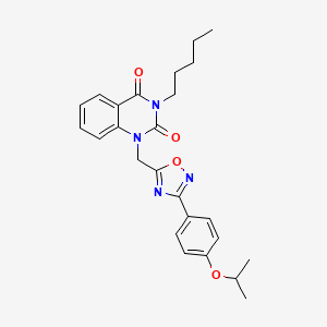 1-((3-(4-isopropoxyphenyl)-1,2,4-oxadiazol-5-yl)methyl)-3-pentylquinazoline-2,4(1H,3H)-dione