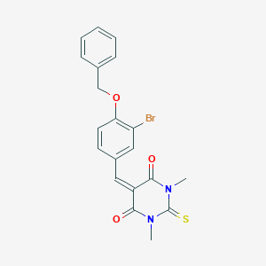 molecular formula C20H17BrN2O3S B301781 5-[4-(benzyloxy)-3-bromobenzylidene]-1,3-dimethyl-2-thioxodihydropyrimidine-4,6(1H,5H)-dione 