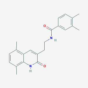 molecular formula C22H24N2O2 B3017815 N-(2-(5,8-二甲基-2-氧代-1,2-二氢喹啉-3-基)乙基)-3,4-二甲基苯甲酰胺 CAS No. 851406-83-2