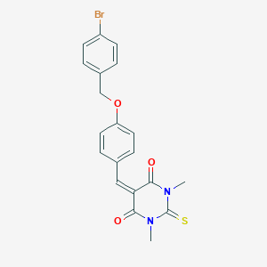 molecular formula C20H17BrN2O3S B301782 5-{4-[(4-bromobenzyl)oxy]benzylidene}-1,3-dimethyl-2-thioxodihydropyrimidine-4,6(1H,5H)-dione 
