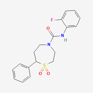 N-(2-fluorophenyl)-7-phenyl-1,4-thiazepane-4-carboxamide 1,1-dioxide
