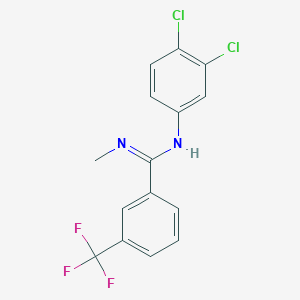 molecular formula C15H11Cl2F3N2 B3017838 N-(3,4-dichlorophenyl)-N'-methyl-3-(trifluoromethyl)benzenecarboximidamide CAS No. 339028-27-2