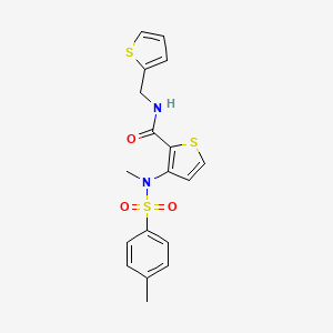 molecular formula C18H18N2O3S3 B3017845 3-(N,4-二甲苯磺酰胺基)-N-(噻吩-2-基甲基)噻吩-2-甲酰胺 CAS No. 2034256-72-7