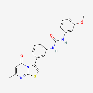 molecular formula C21H18N4O3S B3017846 1-(3-methoxyphenyl)-3-(3-(7-methyl-5-oxo-5H-thiazolo[3,2-a]pyrimidin-3-yl)phenyl)urea CAS No. 1021074-22-5