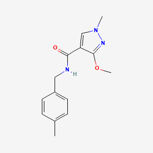 molecular formula C14H17N3O2 B3017848 3-甲氧基-1-甲基-N-(4-甲基苄基)-1H-吡唑-4-甲酰胺 CAS No. 1014068-84-8