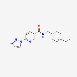 molecular formula C20H22N4O B3017851 N-(4-isopropylbenzyl)-6-(3-methyl-1H-pyrazol-1-yl)nicotinamide CAS No. 1251558-14-1