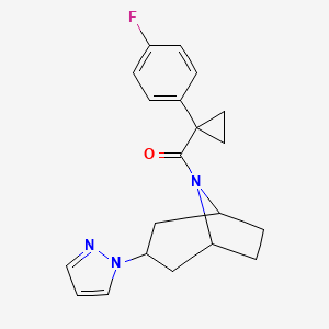 ((1R,5S)-3-(1H-pyrazol-1-yl)-8-azabicyclo[3.2.1]octan-8-yl)(1-(4-fluorophenyl)cyclopropyl)methanone