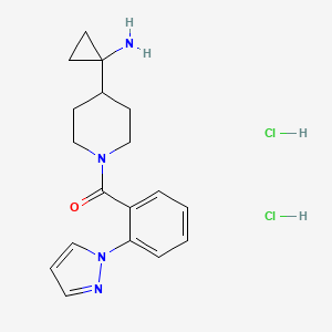 [4-(1-Aminocyclopropyl)piperidin-1-yl]-(2-pyrazol-1-ylphenyl)methanone;dihydrochloride