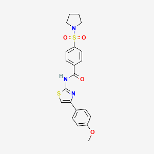 molecular formula C21H21N3O4S2 B3017871 N-(4-(4-methoxyphenyl)thiazol-2-yl)-4-(pyrrolidin-1-ylsulfonyl)benzamide CAS No. 313403-48-4