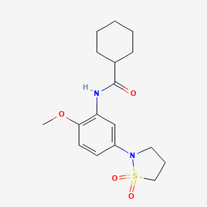 molecular formula C17H24N2O4S B3017876 N-(5-(1,1-dioxidoisothiazolidin-2-yl)-2-methoxyphenyl)cyclohexanecarboxamide CAS No. 899956-68-4