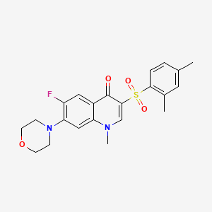 molecular formula C22H23FN2O4S B3017878 3-((2,4-dimethylphenyl)sulfonyl)-6-fluoro-1-methyl-7-morpholinoquinolin-4(1H)-one CAS No. 892778-16-4