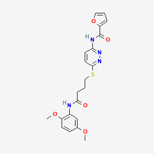 N-(6-((4-((2,5-dimethoxyphenyl)amino)-4-oxobutyl)thio)pyridazin-3-yl)furan-2-carboxamide