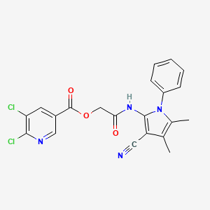 molecular formula C21H16Cl2N4O3 B3017884 [2-[(3-Cyano-4,5-dimethyl-1-phenylpyrrol-2-yl)amino]-2-oxoethyl] 5,6-dichloropyridine-3-carboxylate CAS No. 927278-12-4