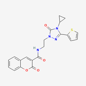 N-(2-(4-cyclopropyl-5-oxo-3-(thiophen-2-yl)-4,5-dihydro-1H-1,2,4-triazol-1-yl)ethyl)-2-oxo-2H-chromene-3-carboxamide