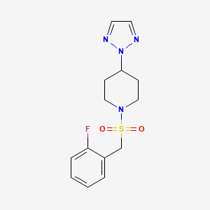 molecular formula C14H17FN4O2S B3017891 1-((2-fluorobenzyl)sulfonyl)-4-(2H-1,2,3-triazol-2-yl)piperidine CAS No. 2201582-11-6