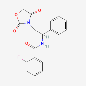 N-(2-(2,4-dioxooxazolidin-3-yl)-1-phenylethyl)-2-fluorobenzamide