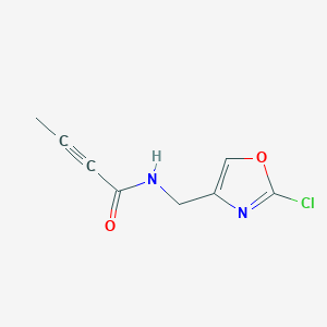 molecular formula C8H7ClN2O2 B3017897 N-[(2-Chloro-1,3-oxazol-4-yl)methyl]but-2-ynamide CAS No. 2411195-14-5