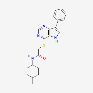 molecular formula C21H24N4OS B3017900 N-(4-methylcyclohexyl)-2-((7-phenyl-5H-pyrrolo[3,2-d]pyrimidin-4-yl)thio)acetamide CAS No. 1421493-75-5
