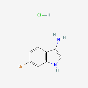 molecular formula C8H8BrClN2 B3017904 6-Bromo-1H-indol-3-amine;hydrochloride CAS No. 2241141-10-4