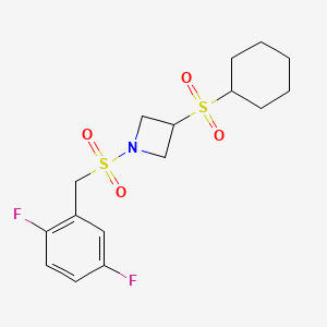 3-(Cyclohexylsulfonyl)-1-((2,5-difluorobenzyl)sulfonyl)azetidine