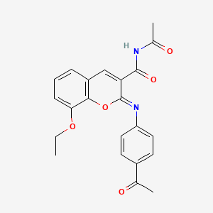 molecular formula C22H20N2O5 B3017916 (2Z)-N-acetyl-2-[(4-acetylphenyl)imino]-8-ethoxy-2H-chromene-3-carboxamide CAS No. 1321735-15-2