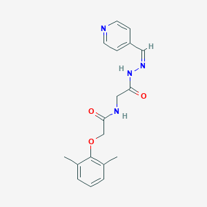 molecular formula C18H20N4O3 B301792 2-[[2-(2,6-dimethylphenoxy)acetyl]amino]-N-[(Z)-pyridin-4-ylmethylideneamino]acetamide 
