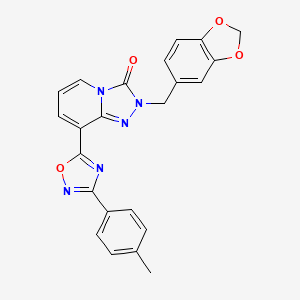 molecular formula C23H17N5O4 B3017921 2-(benzo[d][1,3]dioxol-5-ylmethyl)-8-(3-(p-tolyl)-1,2,4-oxadiazol-5-yl)-[1,2,4]triazolo[4,3-a]pyridin-3(2H)-one CAS No. 1189472-91-0