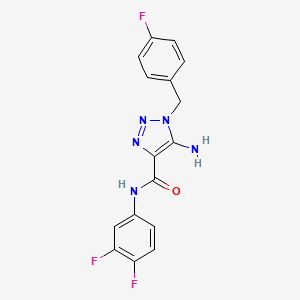 molecular formula C16H12F3N5O B3017937 5-amino-N-(3,4-difluorophenyl)-1-(4-fluorobenzyl)-1H-1,2,3-triazole-4-carboxamide CAS No. 902556-80-3