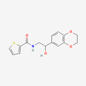 molecular formula C15H15NO4S B3017938 N-(2-(2,3-dihydrobenzo[b][1,4]dioxin-6-yl)-2-hydroxyethyl)thiophene-2-carboxamide CAS No. 1282162-30-4