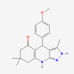 molecular formula C20H23N3O2 B3017939 4-(4-甲氧基苯基)-3,7,7-三甲基-2,4,6,7,8,9-六氢-5H-吡唑并[3,4-b]喹啉-5-酮 CAS No. 380210-97-9