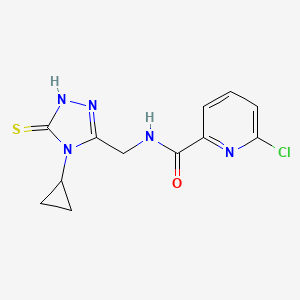 molecular formula C12H12ClN5OS B3017943 6-Chloro-N-[(4-cyclopropyl-5-sulfanylidene-1H-1,2,4-triazol-3-yl)methyl]pyridine-2-carboxamide CAS No. 1436046-61-5