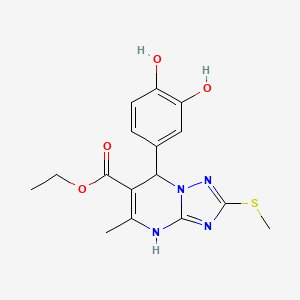 molecular formula C16H18N4O4S B3017948 Ethyl 7-(3,4-dihydroxyphenyl)-5-methyl-2-(methylthio)-4,7-dihydro-[1,2,4]triazolo[1,5-a]pyrimidine-6-carboxylate CAS No. 941897-14-9