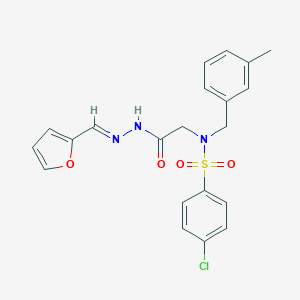 molecular formula C21H20ClN3O4S B301795 4-chloro-N-{2-[2-(2-furylmethylene)hydrazino]-2-oxoethyl}-N-(3-methylbenzyl)benzenesulfonamide 