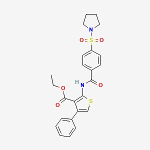 Ethyl 4-phenyl-2-(4-(pyrrolidin-1-ylsulfonyl)benzamido)thiophene-3-carboxylate