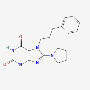 3-methyl-7-(3-phenylpropyl)-8-(pyrrolidin-1-yl)-1H-purine-2,6(3H,7H)-dione