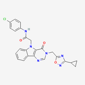 molecular formula C24H19ClN6O3 B3017961 2-(4-{[(5-chloro-2-thienyl)sulfonyl]amino}phenoxy)-N-(2-methoxyethyl)nicotinamide CAS No. 1112008-41-9