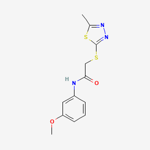 molecular formula C12H13N3O2S2 B3017970 N-(3-methoxyphenyl)-2-[(5-methyl-1,3,4-thiadiazol-2-yl)sulfanyl]acetamide CAS No. 443749-22-2