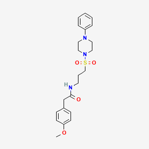 molecular formula C22H29N3O4S B3017976 2-(4-甲氧基苯基)-N-(3-((4-苯基哌嗪-1-基)磺酰基)丙基)乙酰胺 CAS No. 1021217-93-5