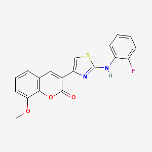 molecular formula C19H13FN2O3S B3017983 3-[2-(2-氟苯氨基)噻唑-4-基]-8-甲氧基色酮-2-酮 CAS No. 313954-86-8