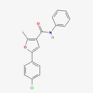 molecular formula C18H14ClNO2 B3017987 5-(4-chlorophenyl)-2-methyl-N-phenylfuran-3-carboxamide CAS No. 161115-08-8