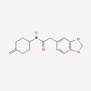 molecular formula C16H19NO3 B3017989 2-(2H-1,3-benzodioxol-5-yl)-N-(4-methylidenecyclohexyl)acetamide CAS No. 2097884-21-2