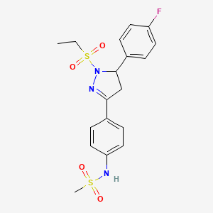 N-[4-[2-ethylsulfonyl-3-(4-fluorophenyl)-3,4-dihydropyrazol-5-yl]phenyl]methanesulfonamide