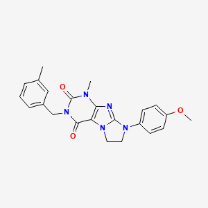 molecular formula C23H23N5O3 B3018001 6-(4-Methoxyphenyl)-4-methyl-2-[(3-methylphenyl)methyl]-7,8-dihydropurino[7,8-a]imidazole-1,3-dione CAS No. 893950-76-0